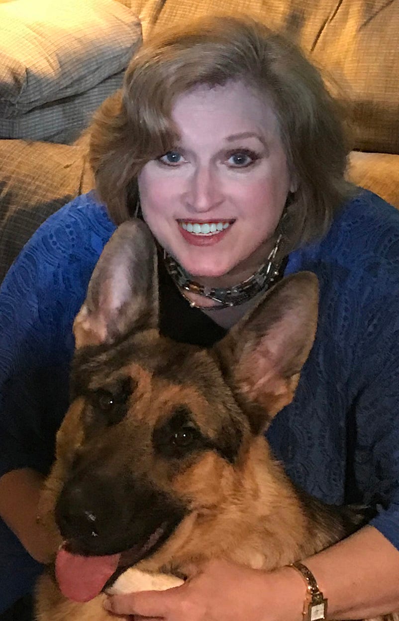 author and her dog