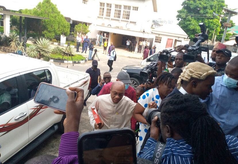 Godwin Emefiele, suspended governor of Central Bank of Nigeria (CBN). [Image sourced from CBN Twitter account]