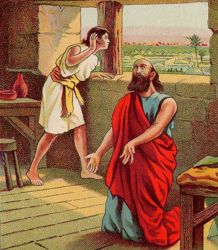 Elisha at Dothan, 1898 Bible card