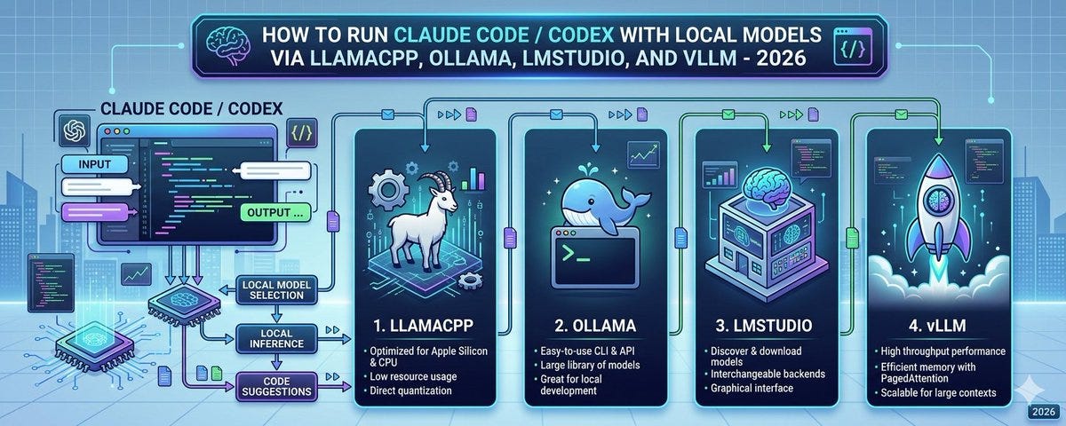 How to run Claude Code/ Codex with local models via Llamacpp, Ollama ...