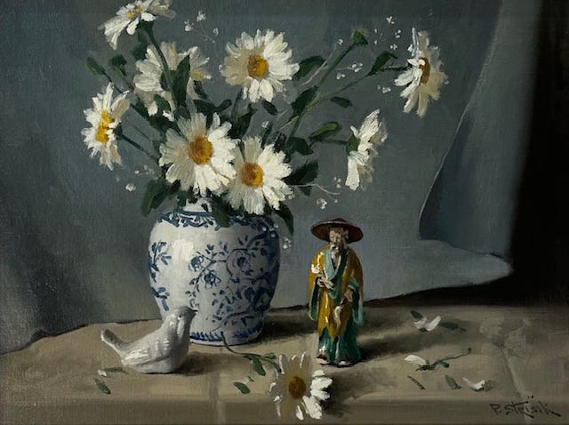 A painting of a vase of flowers

AI-generated content may be incorrect.