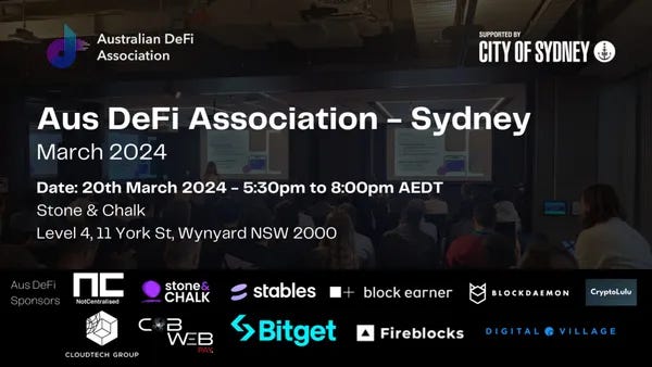 Aus DeFi Association Meetup - March 2024