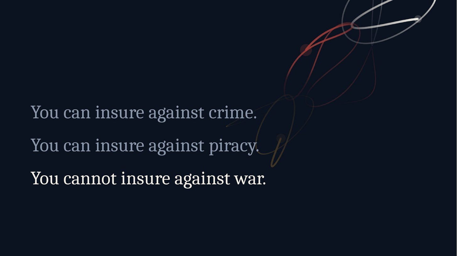 Slide 24: You cannot insure against war Slide 24: You cannot insure against war