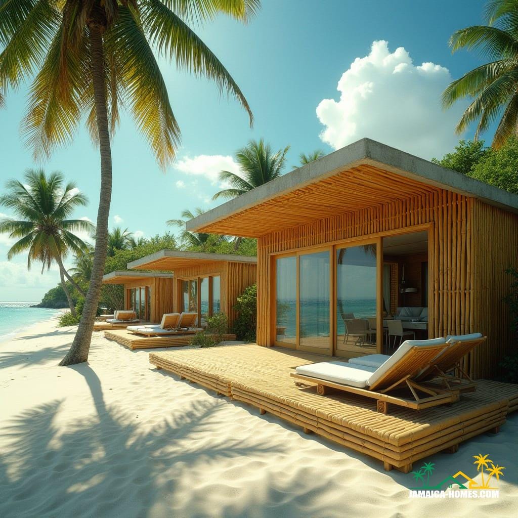 Bamboo home on beech in Jamaica