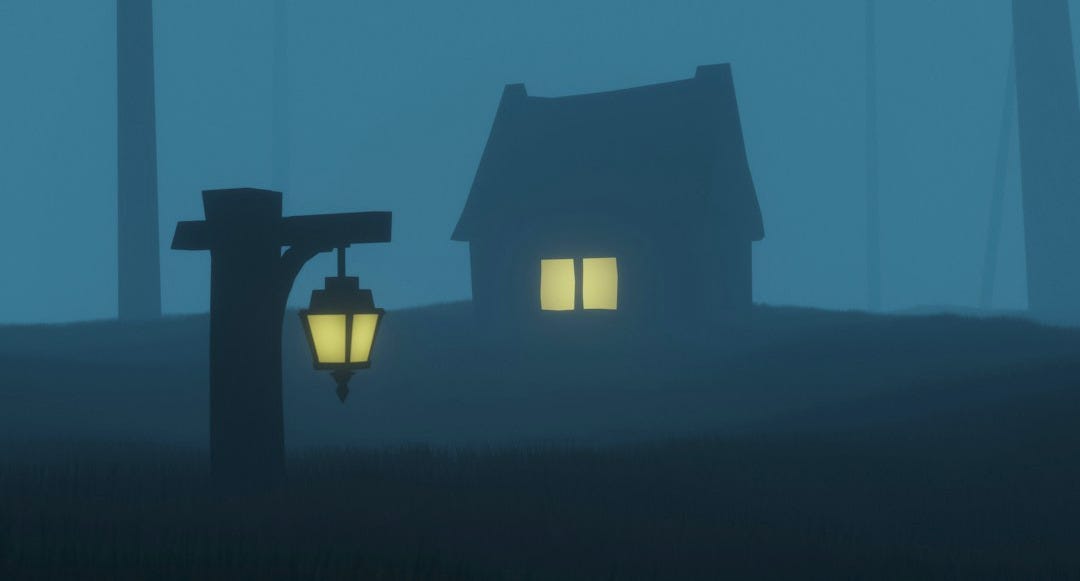 a house with a light on top