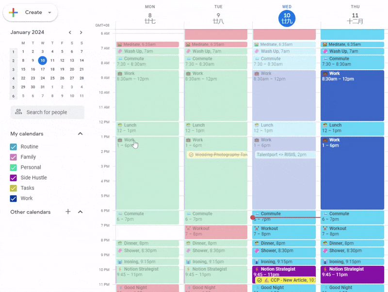 Guide on creating a separate calendar for tracking habit on Google Calendar