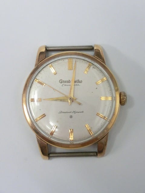 Grand Seiko グランドセイコー フェイスのみ 彫りロゴ文字盤 クロノメーター ダイアショック 25石 J14070 K14GF 手巻き メンズ腕時計