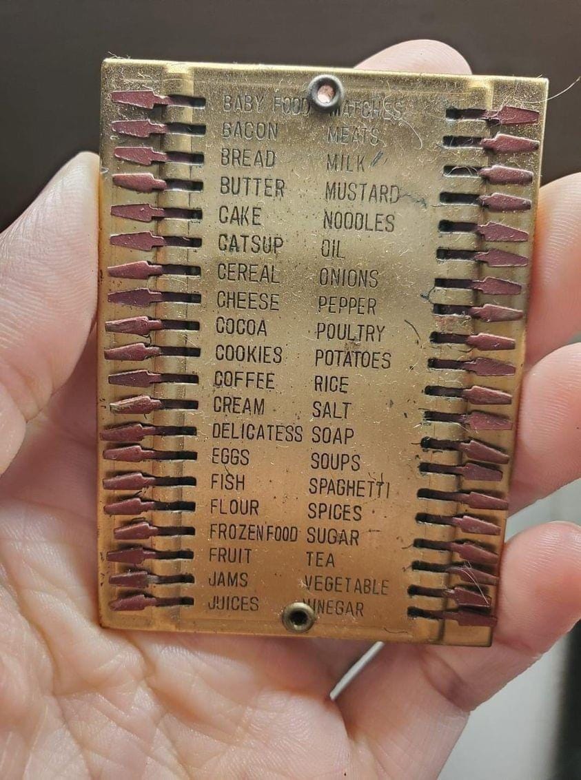 Metal shopping list from 1940-1945 [843X1132] : r/ArtefactPorn