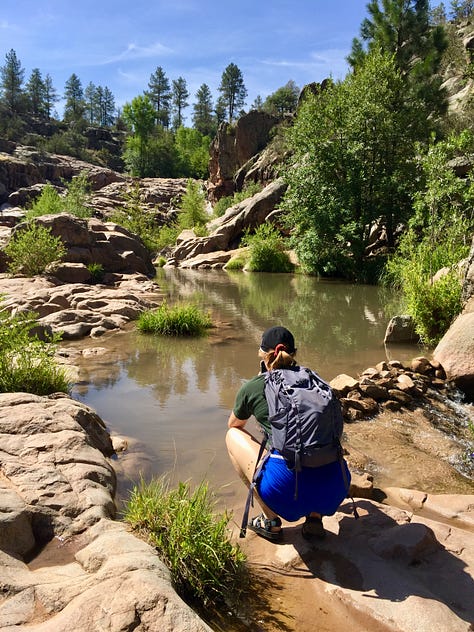 Payson AZ travel Admiring side falls and little cascades trickling through rocky cracks.