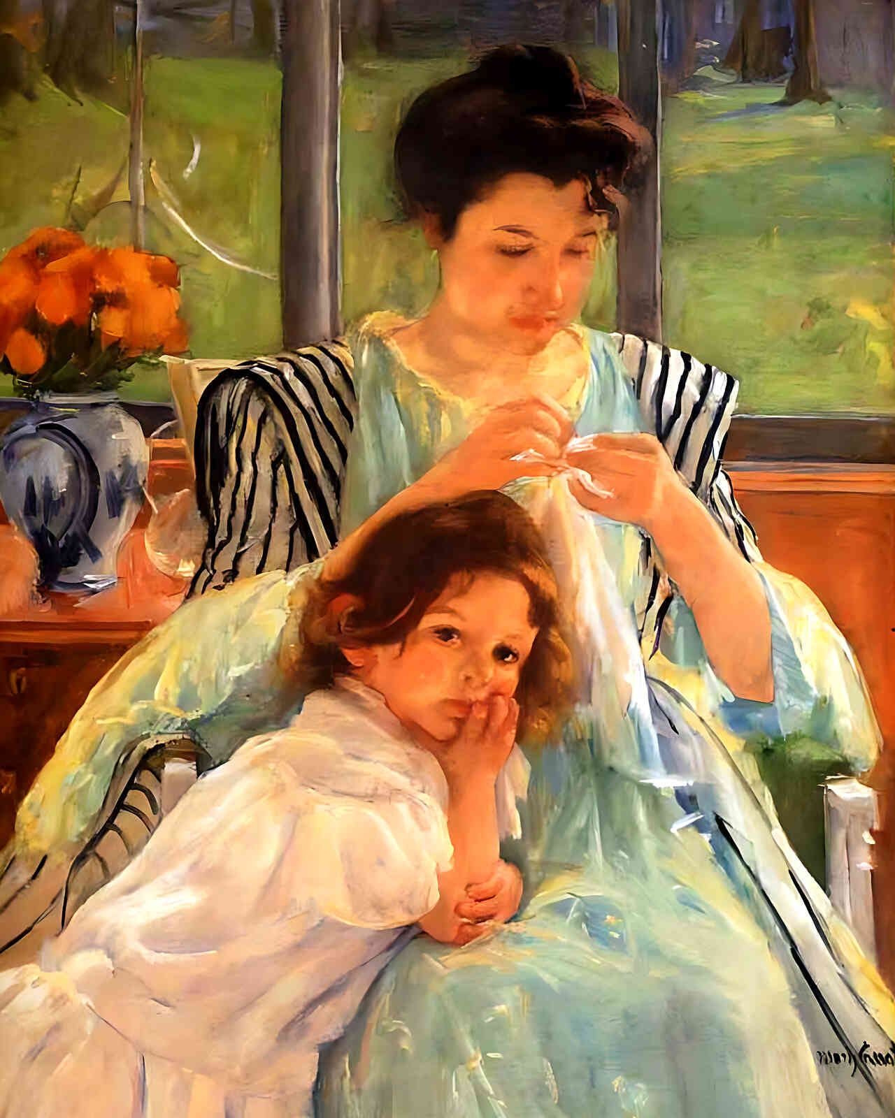 Young Mother Sewing Painting by Mary Cassatt 8x10" Art Print - Premium –  GleeBeeCo