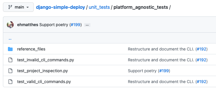 Section of a GitHub repository showing a small set of unit test files. Section of a GitHub repository showing a small set of unit test files.