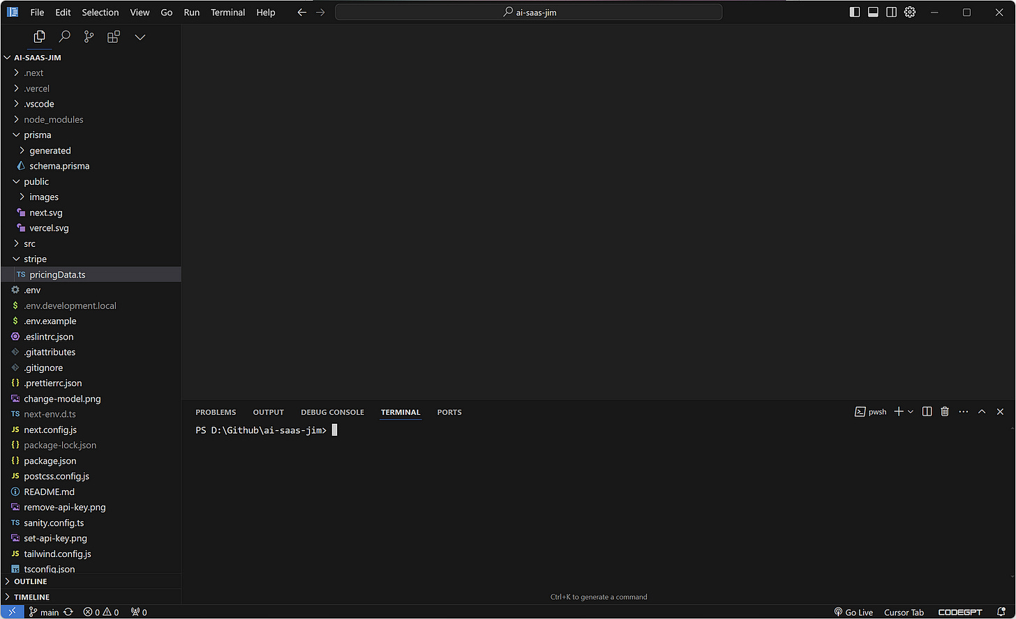 Cursor AI visual studio code screenshot Cursor AI visual studio code screenshot