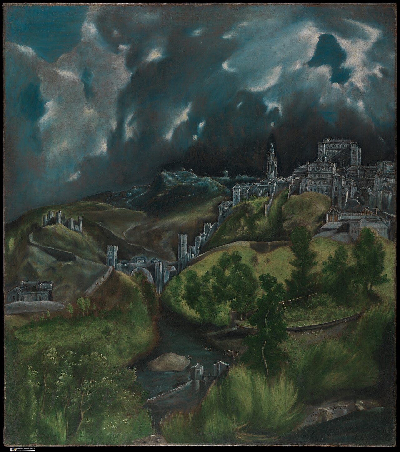 El Greco, View of Toledo (c. 1600), Metropolitan Museum of Art, New York. El Greco, View of Toledo (c. 1600), Metropolitan Museum of Art, New York.