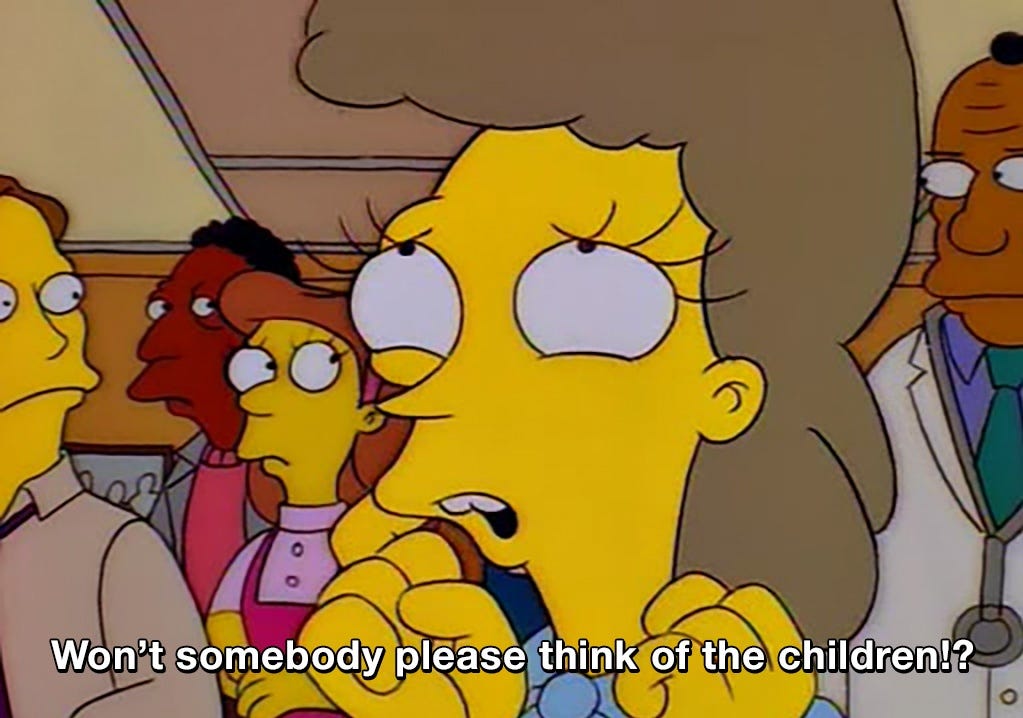Won't somebody please think of the children!? | The Simpsons | TVgag.com
