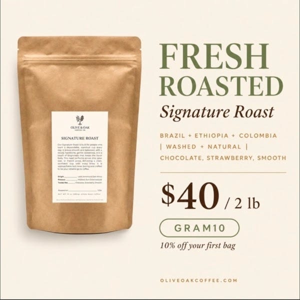 Olive and Oak Signature Roast ad after iteration