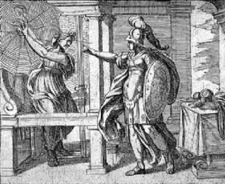 Sketch of Athena and Arachne