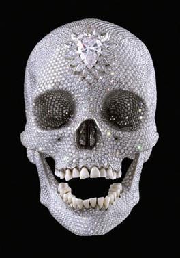 Damien Hirst's diamond covered platinum skull, For the Love of God Damien Hirst's diamond covered platinum skull, For the Love of God