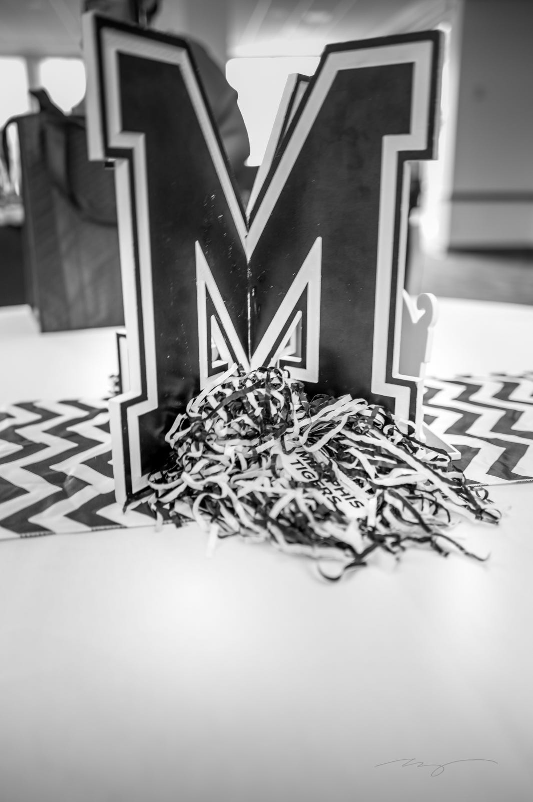 University of Memphis "M" with pom pom University of Memphis "M" with pom pom