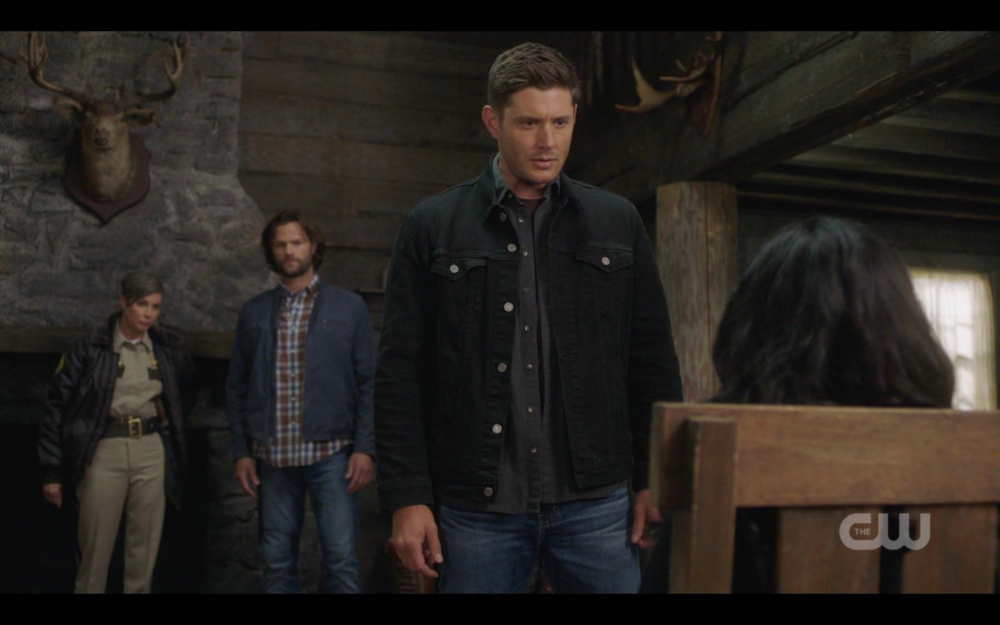 jody sam dean winchester with dark kaia in chair spn