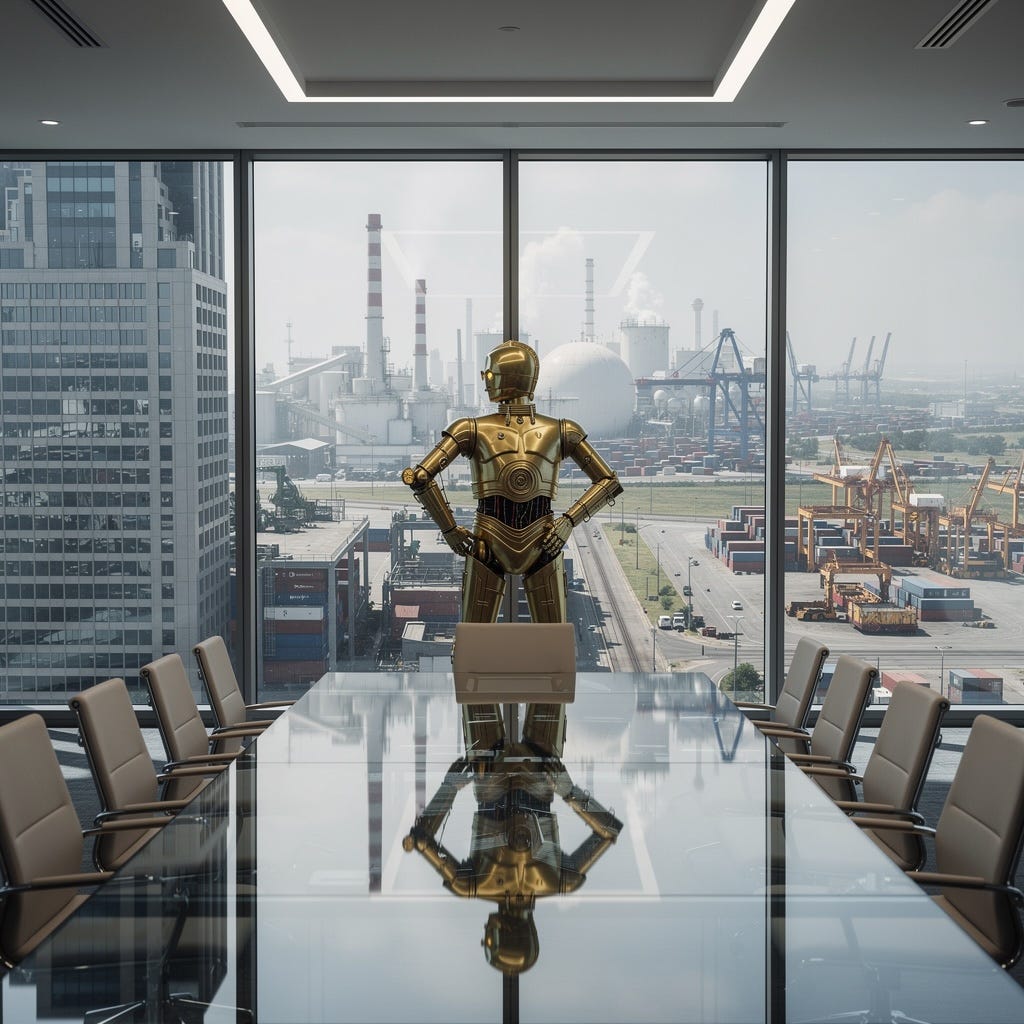 A robot standing on a table in a conference room

AI-generated content may be incorrect.