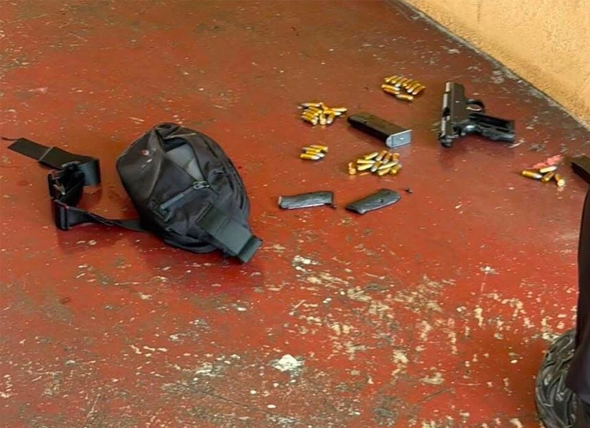 This photo, provided by Thai police, appears to show the shooter's gun inside the Debsirin Nonthaburi School.