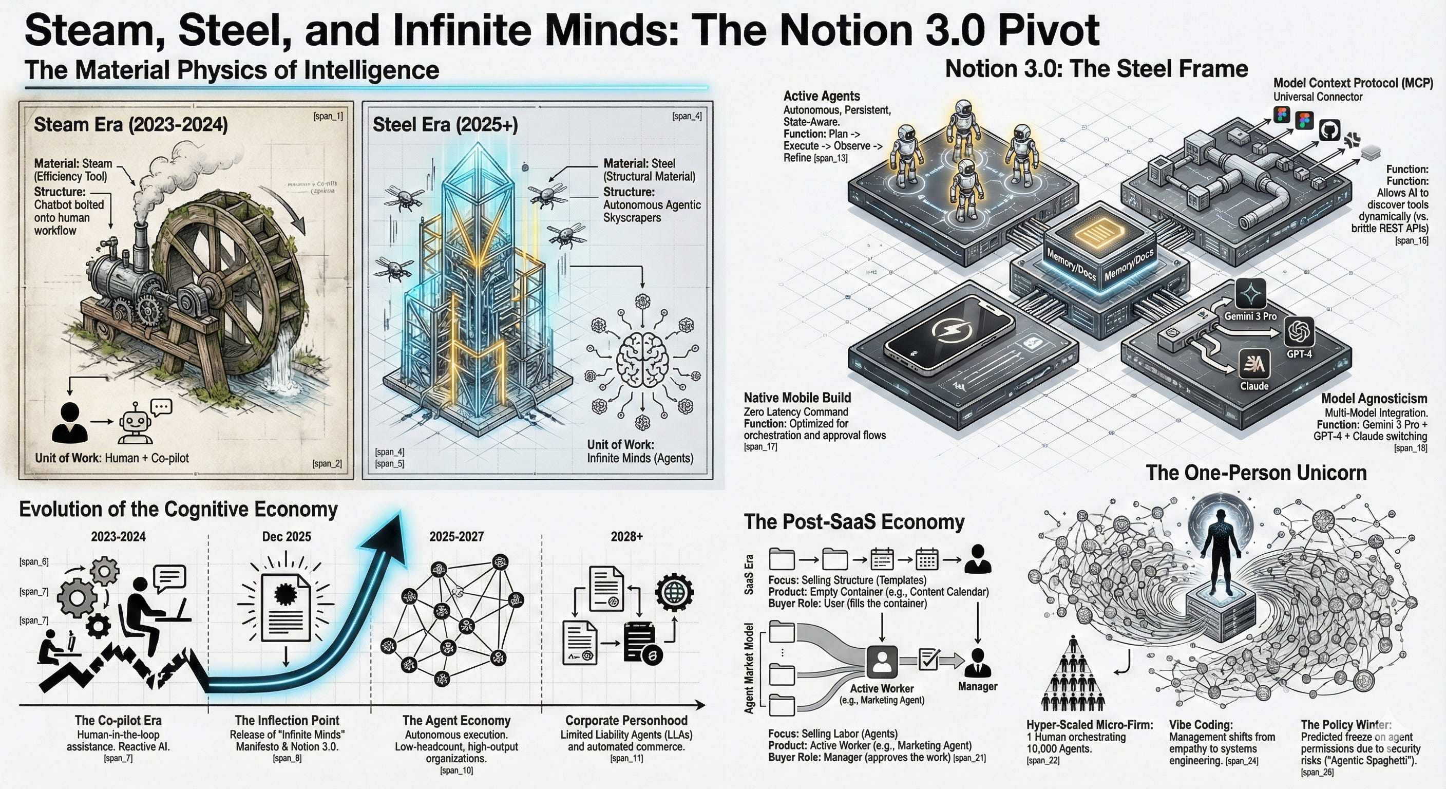 Steam, Steel, and the Architecture of Infinite Minds: A Comprehensive Analysis of the Post-SaaS Economy and Notion’s Strategic Pivot