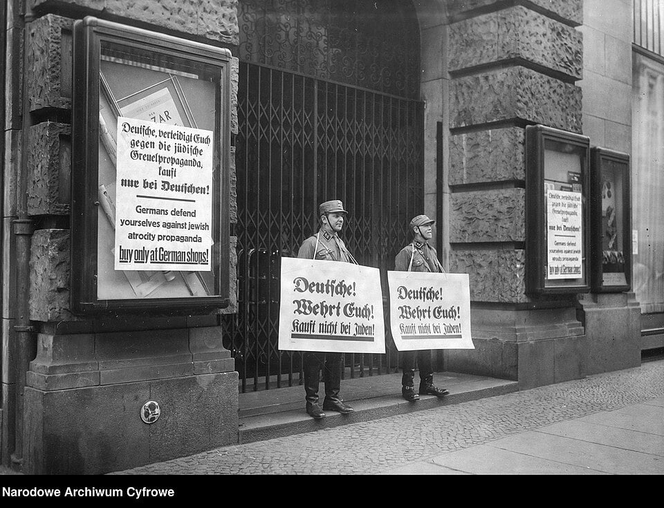 File:Judenboykott 1933-04 Anti-Semitic Nazi boycott of Jewish businesses shops Berlin SA Sturmabteilung propaganda terror action Posters Store entrance Kauft nicht bei Juden Buy only at German shops Narodowe Archiwum Cyfrowe 3 1 0 17 12417 3.jpg File:Judenboykott 1933-04 Anti-Semitic Nazi boycott of Jewish businesses shops Berlin SA Sturmabteilung propaganda terror action Posters Store entrance Kauft nicht bei Juden Buy only at German shops Narodowe Archiwum Cyfrowe 3 1 0 17 12417 3.jpg