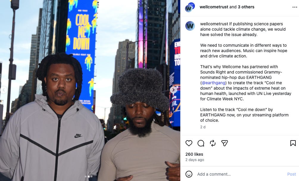 £100M taxpayer-funded Wellcome Trust commissions hip-hop song about climate change