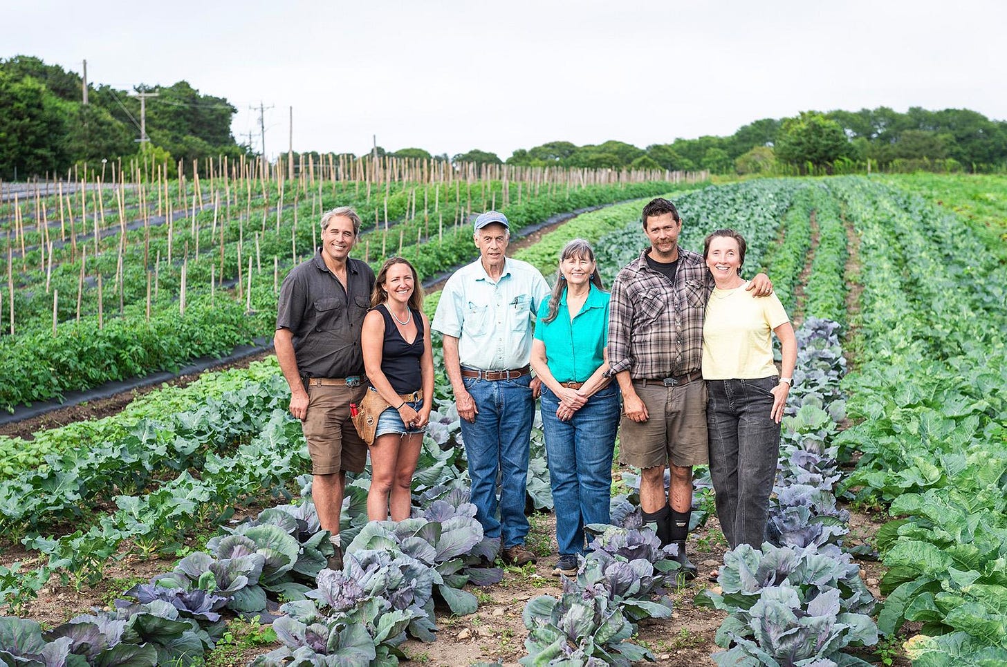Morning Glory Farm Turns Fifty - Simon, Robyn, Jim, Debbie, Dan, and Meg Athearn; Vineyard Gazette photo