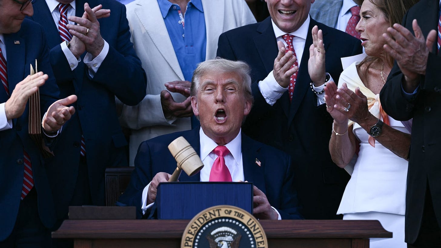 Trump Hammers With Glee After Mike Johnson Gifts Him a Gavel Trump Hammers With Glee After Mike Johnson Gifts Him a Gavel