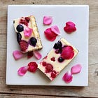 an abundance of summer berries + berry cheesecake slice