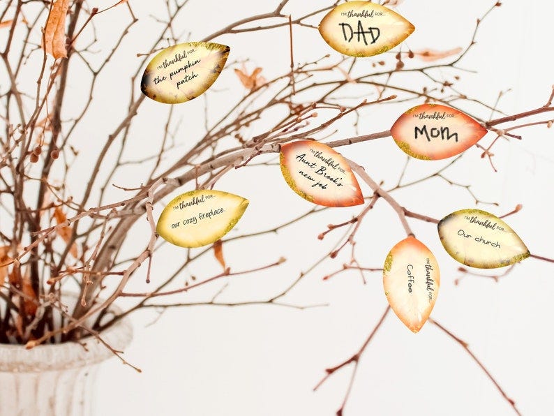 Gratitude Tree Leaf Template Digital Download image 1