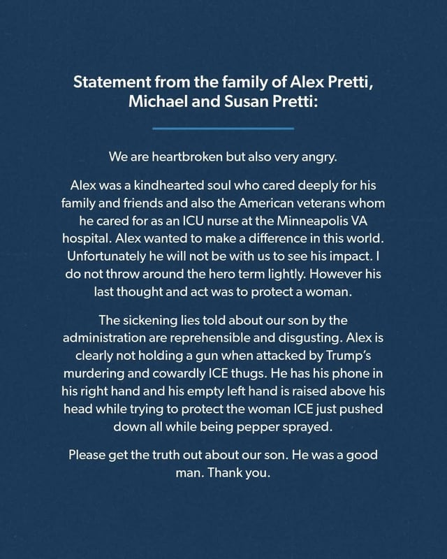 r/Minneapolis - Statement from Alex's parents r/Minneapolis - Statement from Alex's parents