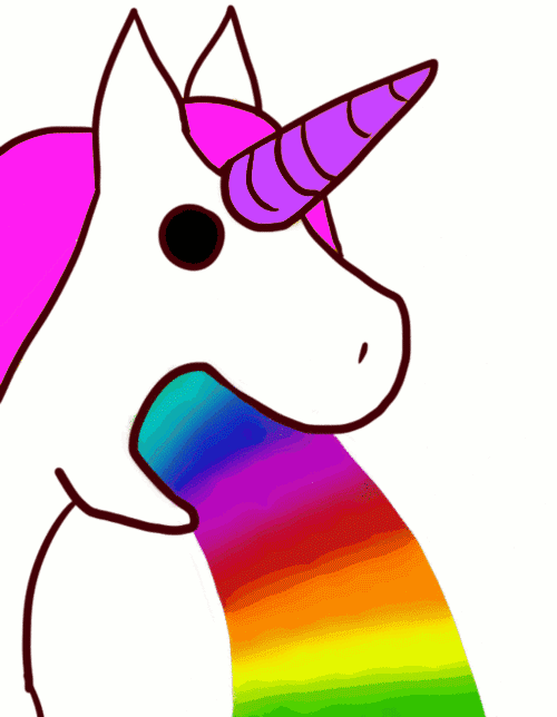 A unicorn barfing rainbows A unicorn barfing rainbows