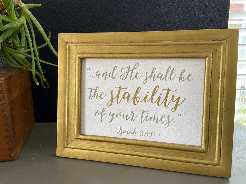 Stability Plaque  Gold Physical Framed Item image 1