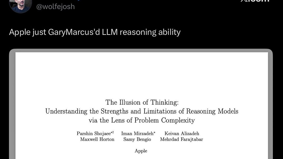 Game over. AGI is not imminent, and LLMs are not the royal road to getting there.