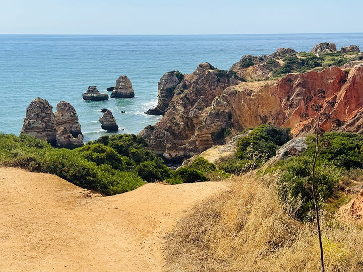 dramatic cliffs along the sea
