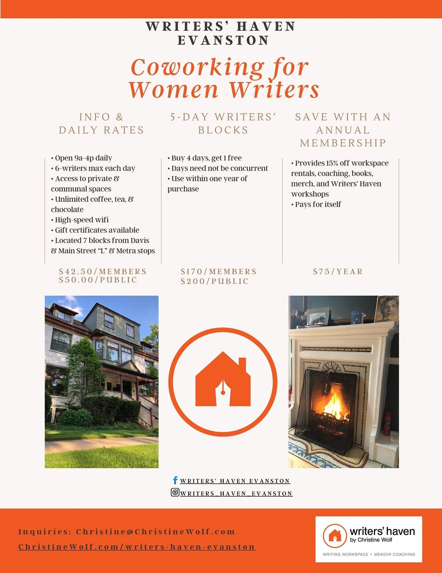 Information about Writers' Haven, Coworking for Women Writers in Evanston, Illinois