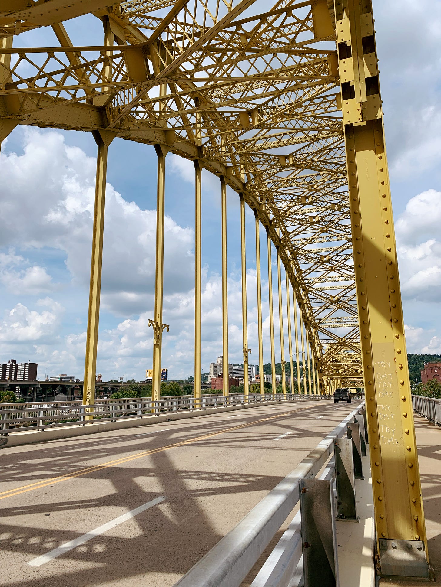 Yellow bridge in Pittsburgh