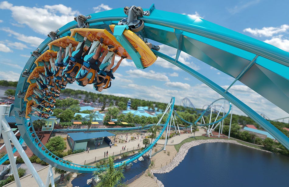 Pipeline coaster SeaWorld Orlando corkscrew inversion Pipeline coaster SeaWorld Orlando corkscrew inversion