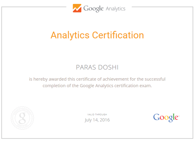Google Analytics Certification Exam