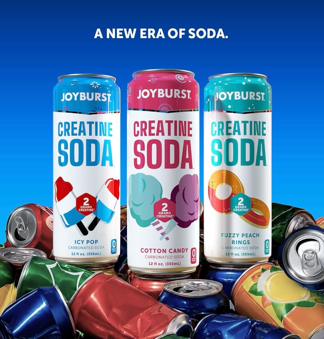 Joyburst is launching a new functional beverage line in May — Creatine Soda.