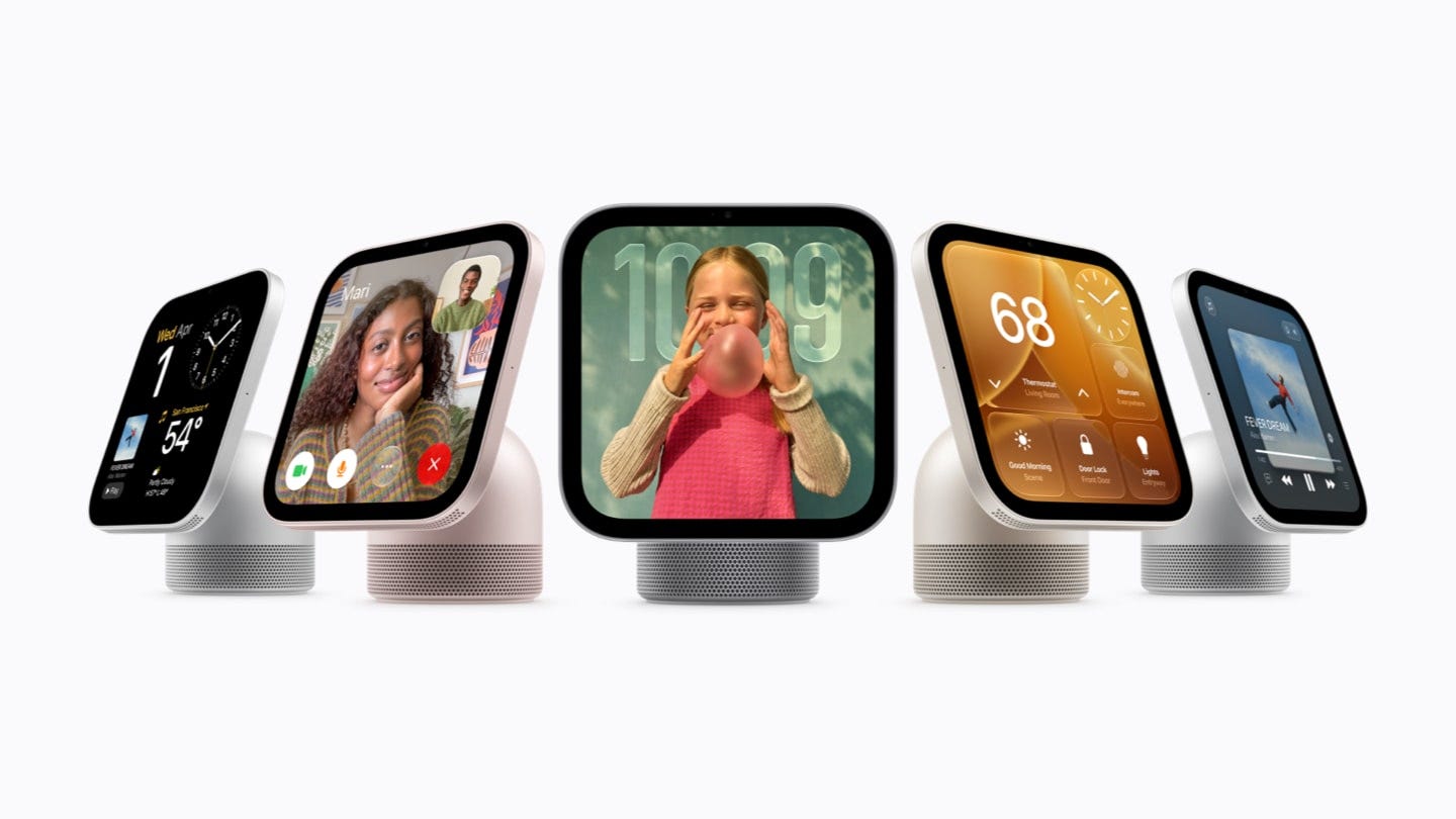 Five Apple HomeView devices against a white backdrop. Five Apple HomeView devices against a white backdrop.
