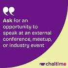 Day 18: Ask for an opportunity to speak at an external conference, meetup or industry event