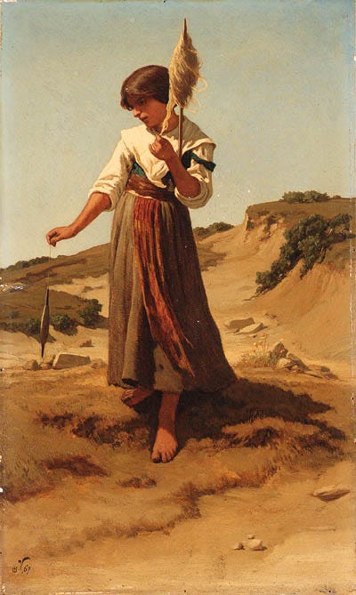 Elihu Vedder - A Peasant Girl Spinning.jpg
