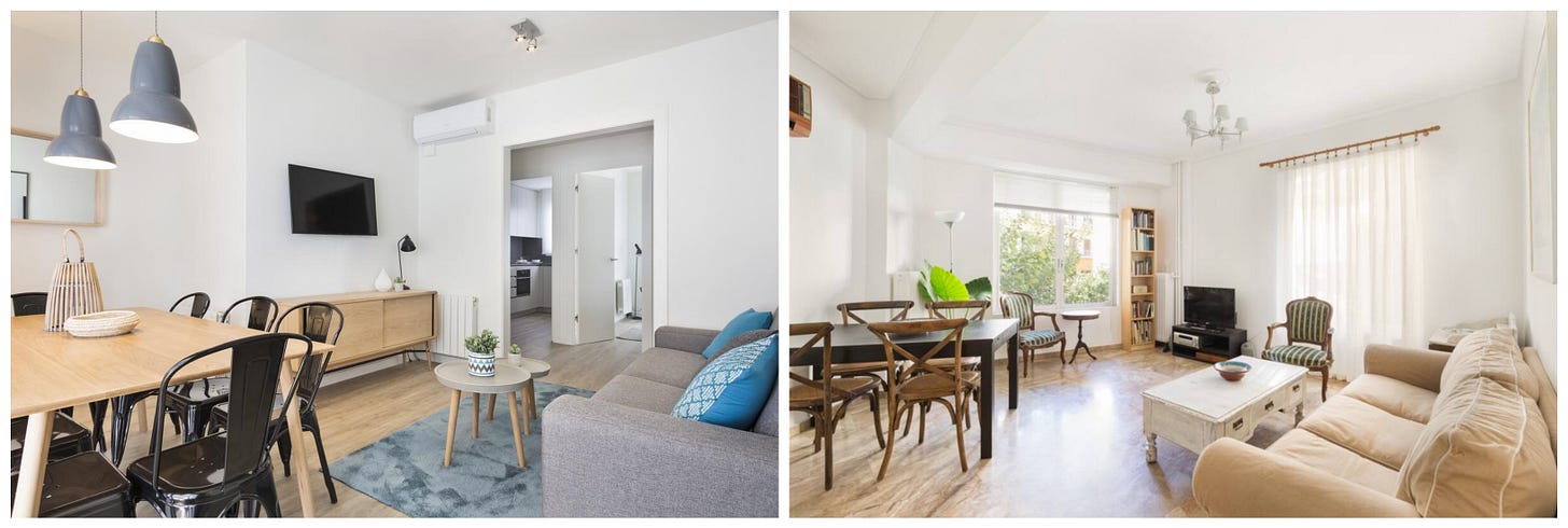 We loved our 3-bedroom apartment in Sitges, Spain, (left) but photos of our apartment in Athens looked much nicer than it was. We loved our 3-bedroom apartment in Sitges, Spain, (left) but photos of our apartment in Athens looked much nicer than it was.