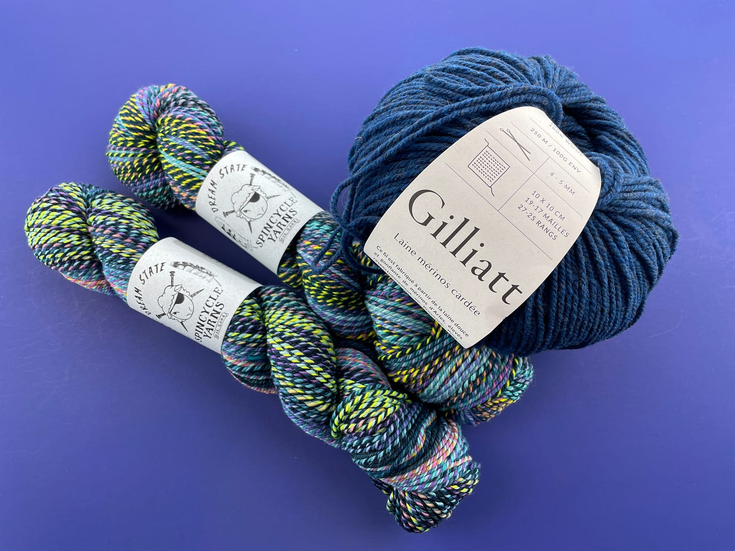 Skeins of yarn, ready for knitting.