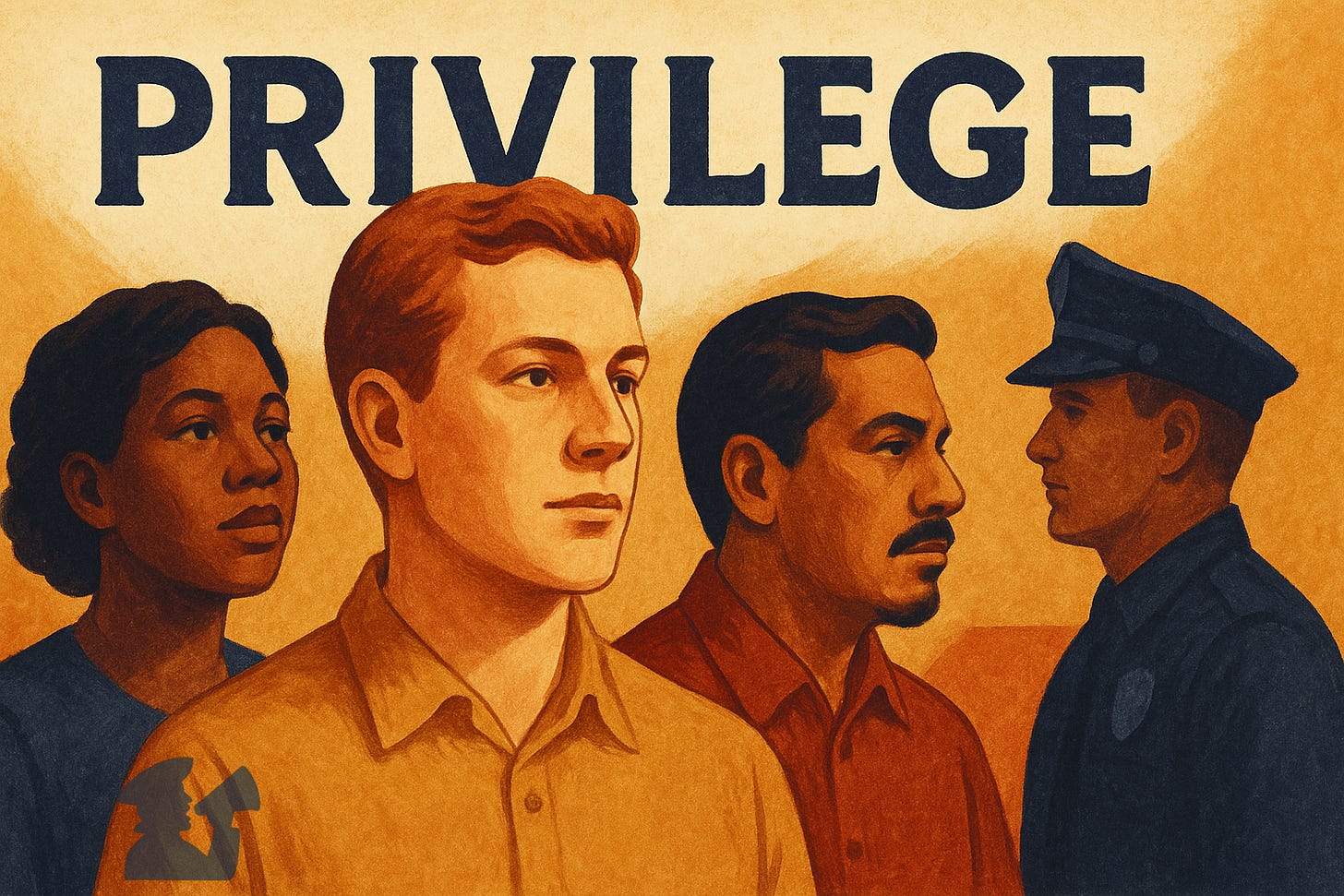 Illustration for the concept of white privilege