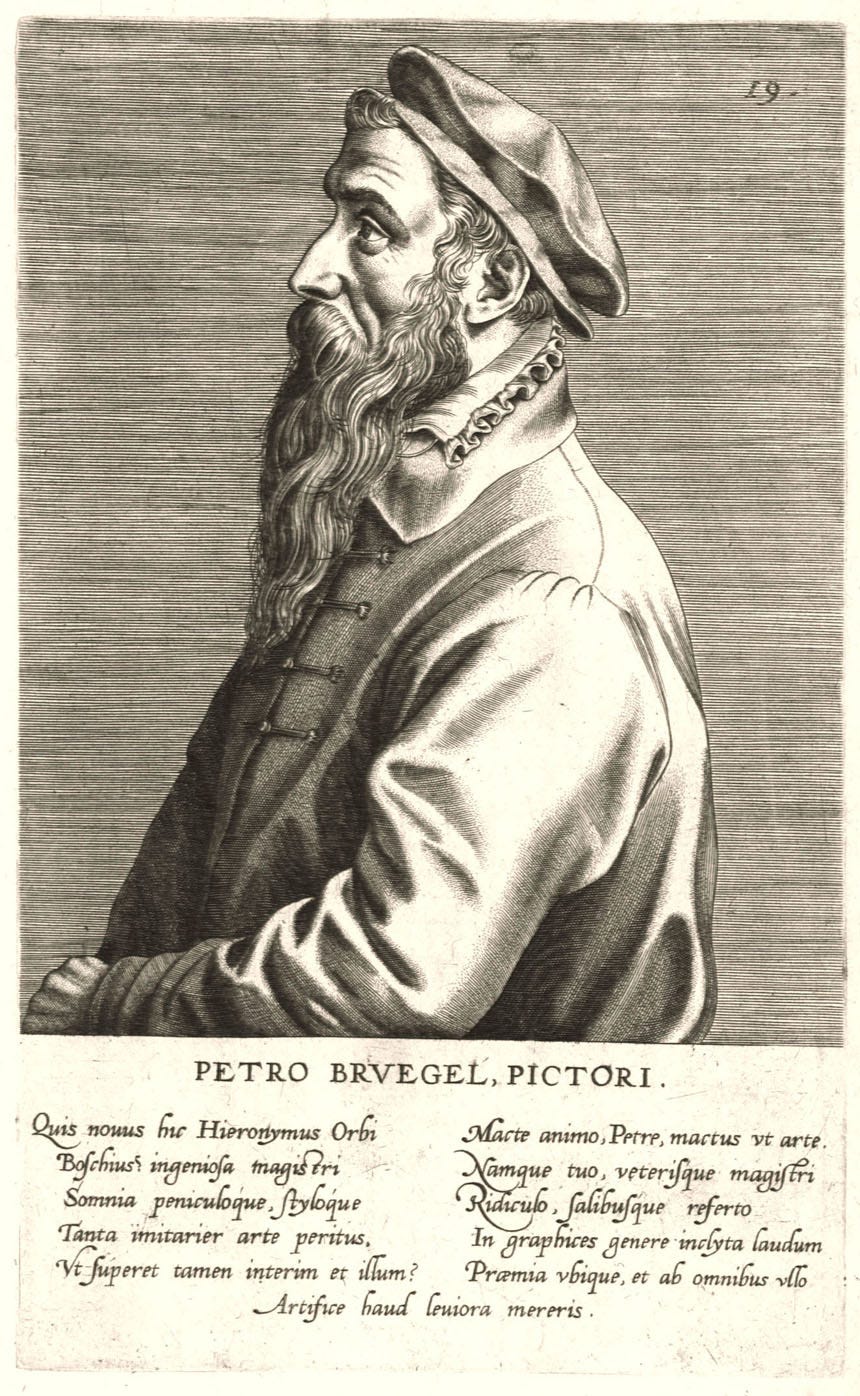 Pieter Bruegel the Elder portrait engraving Pieter Bruegel the Elder portrait engraving
