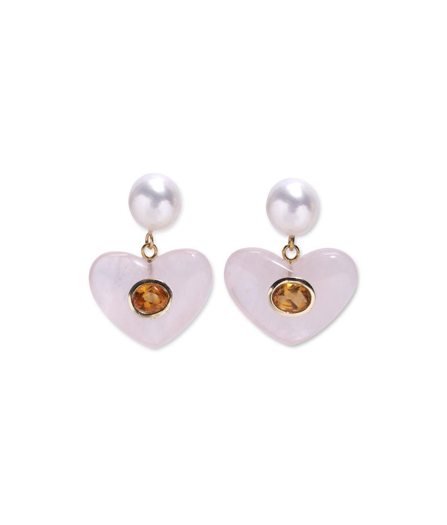 Enamored Earrings in Pink Jade